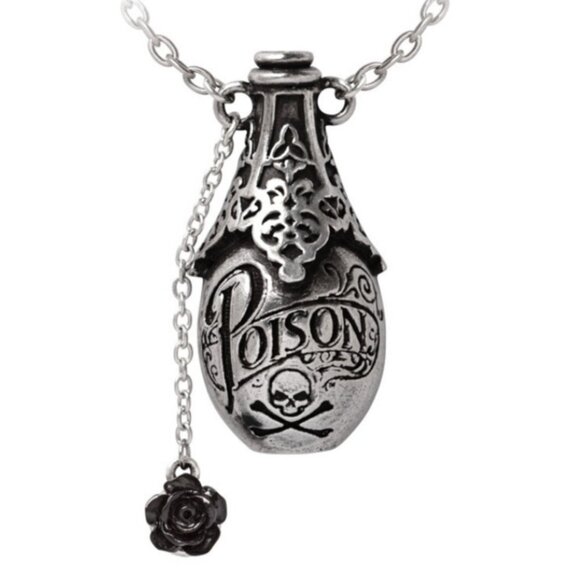 ☆ Alchemy Gothic Lucerzia's Fix Necklace | Silver Antiqued Pewter - Picture 2 of 4